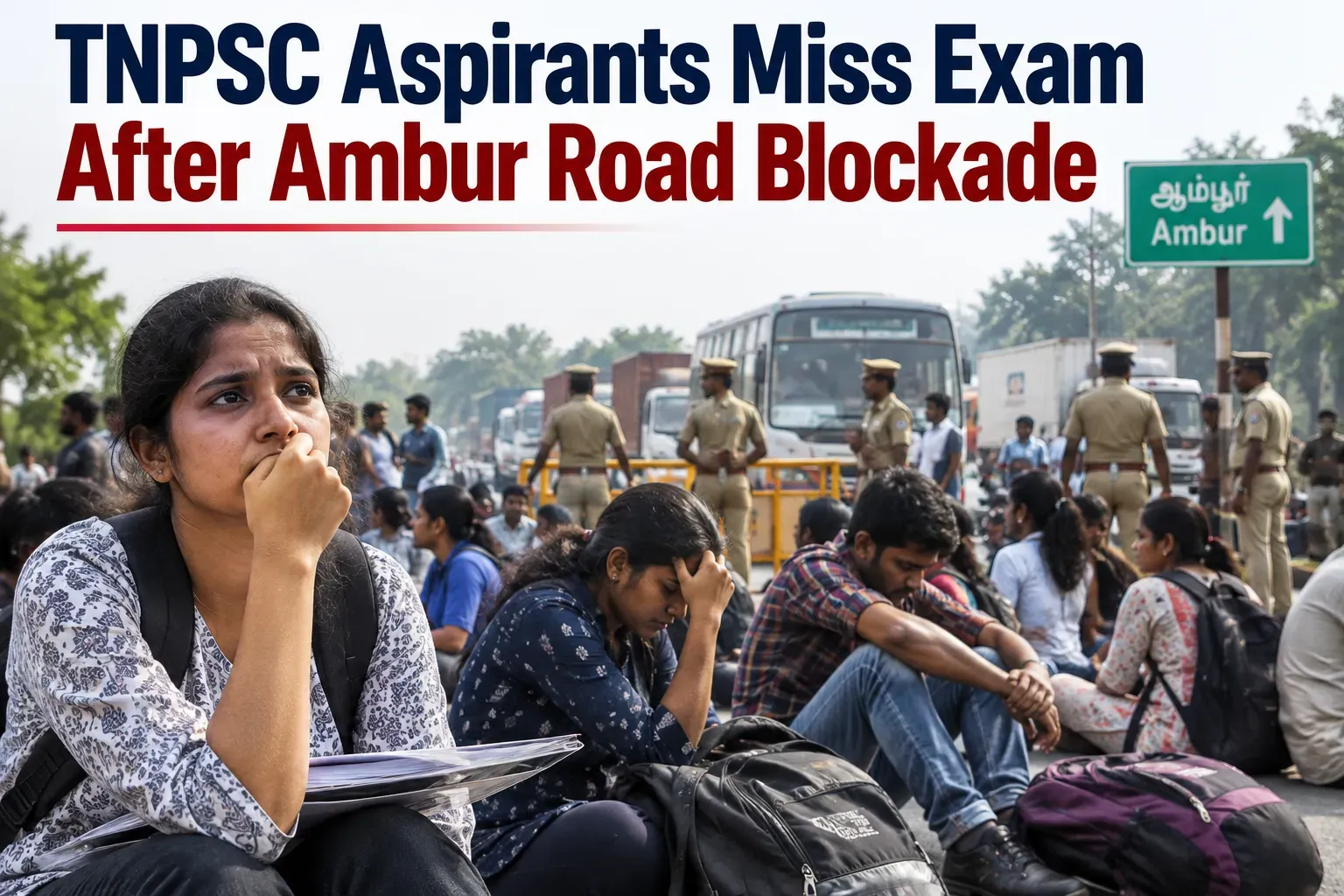 TNPSC Candidates Unable to Reach Centres After Highway Protest Near Ambur