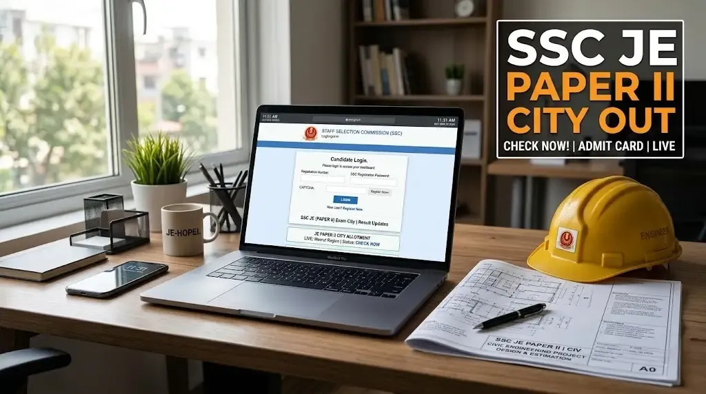 SSC Junior Engineer JE 2025 Paper II Exam City Details Out: Check Your Exam District Now