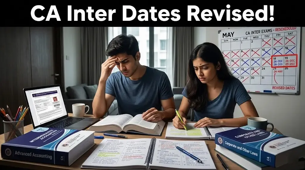 ICAI CA Intermediate May 2026 Exam Dates Revised: Check New Group I & II Schedule Here