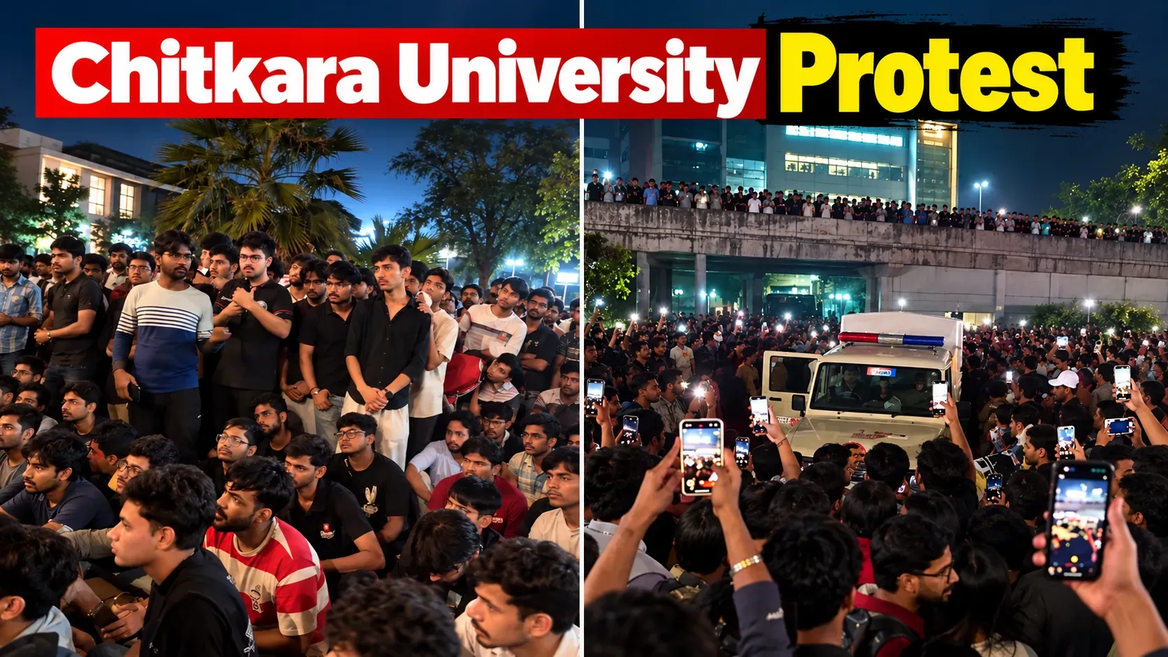 Late-Night Student Protest at Chitkara University After Social Media Rumours