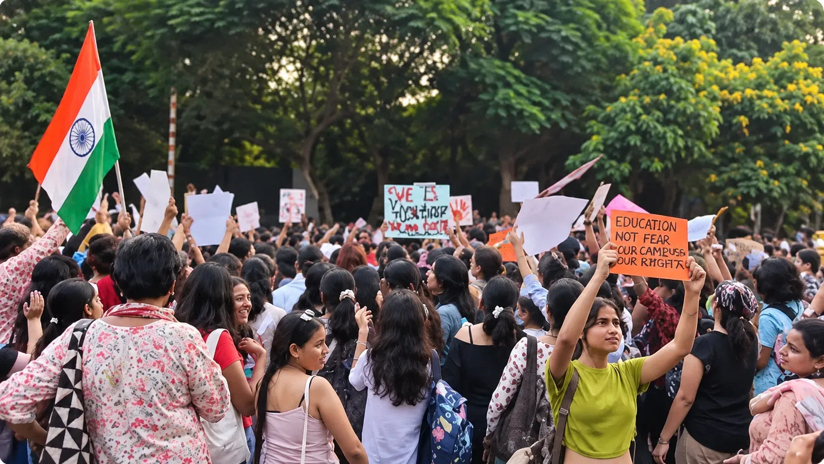 Delhi University Students Take to Streets Demanding Safer Roads and Campuses  