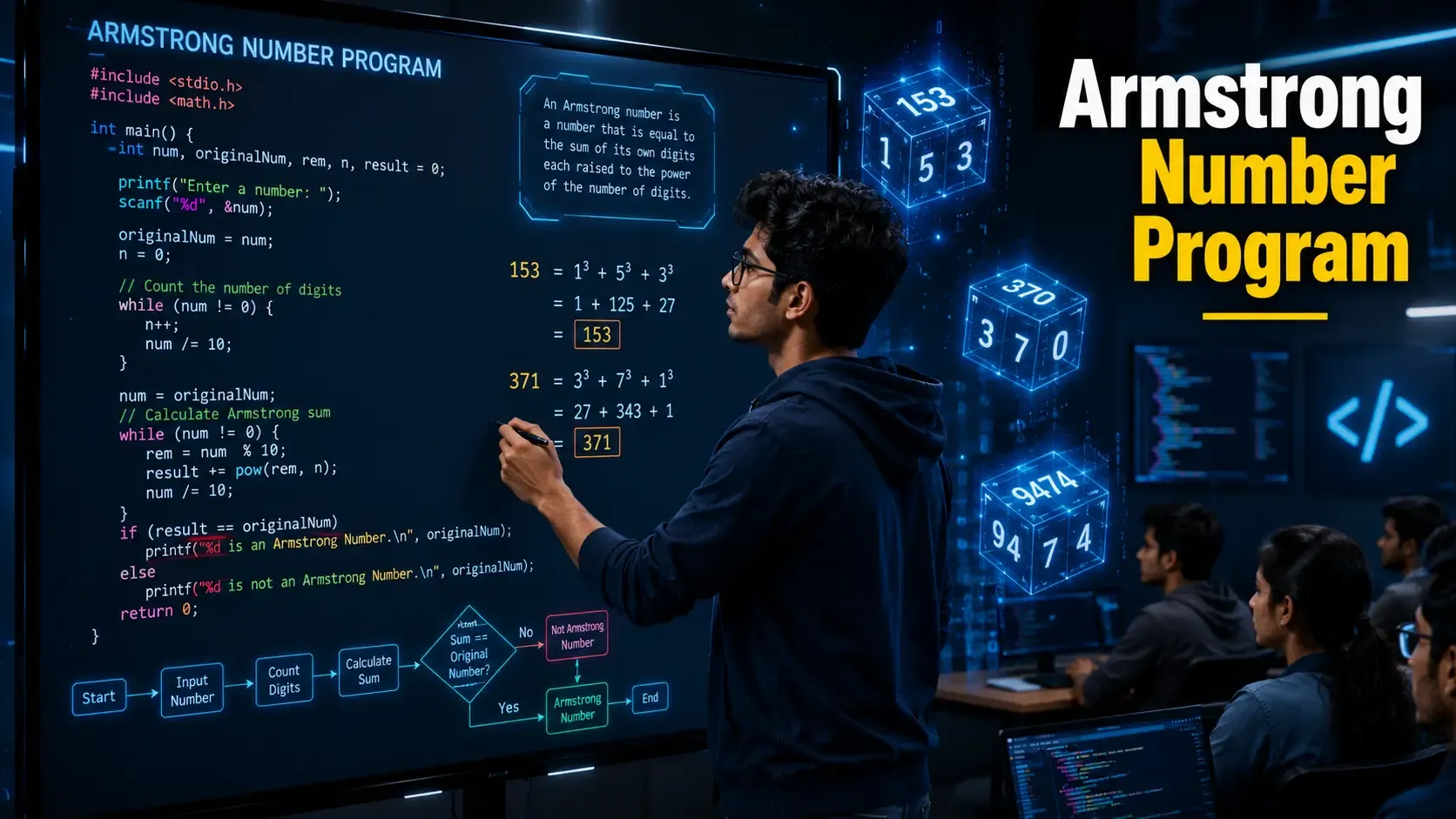 Write a program to check whether a given number is Armstrong number or not.