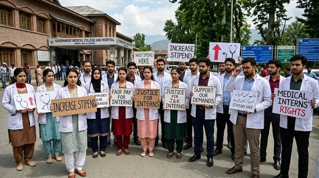 J&K MBBS, BDS interns begin indefinite strike demanding Rs 30,000 stipend