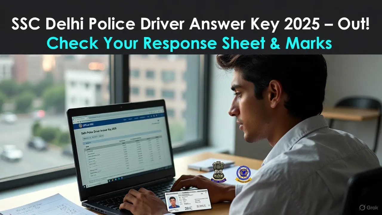 SSC Delhi Police Driver Answer Key 2025 Out