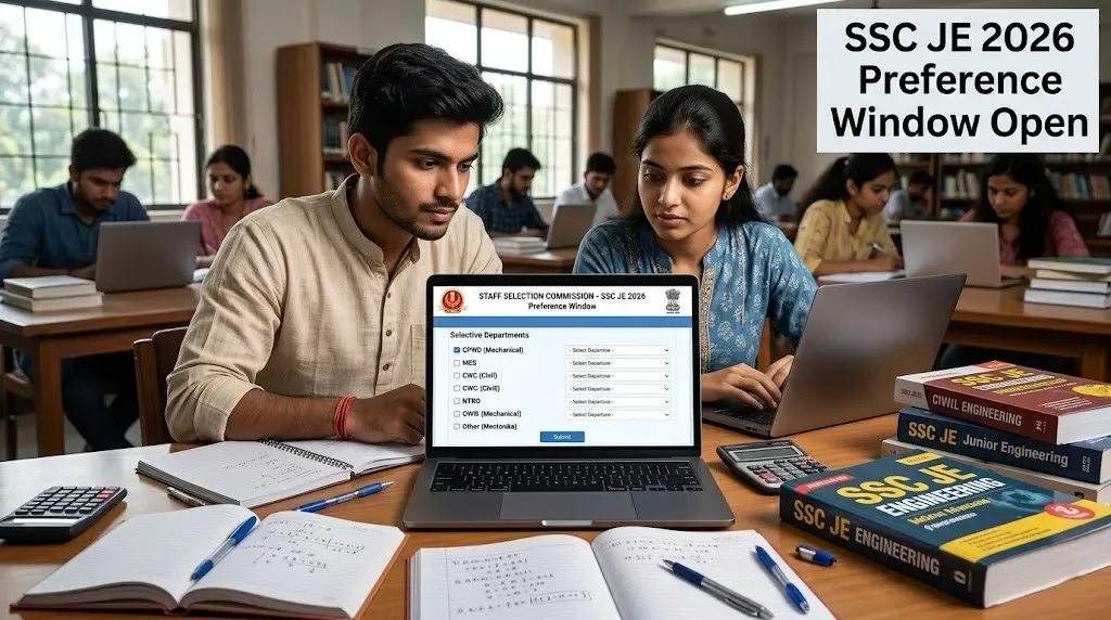 SSC JE 2026 option-cum-preference window opens; qualified candidates can now submit post choices online