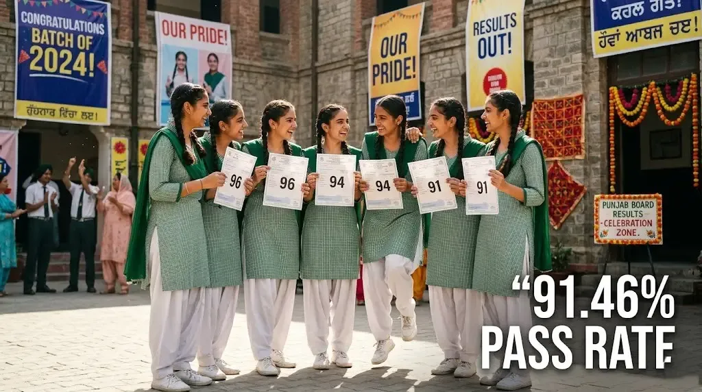 Punjab Board 12th Result 2026 Out: Girls Shine with 100% Scores, Pass Percentage at 91.46%