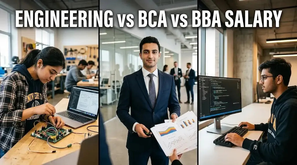 Engineering vs BCA vs BBA: Salary Comparison – What Actually Pays More?