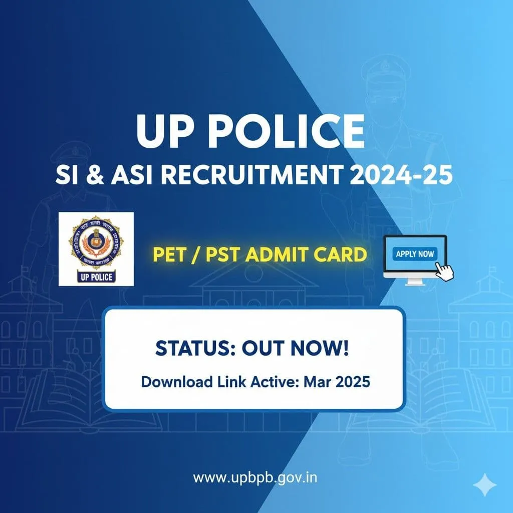 UP Police SI and ASI PET PST Admit Card 2025 Out