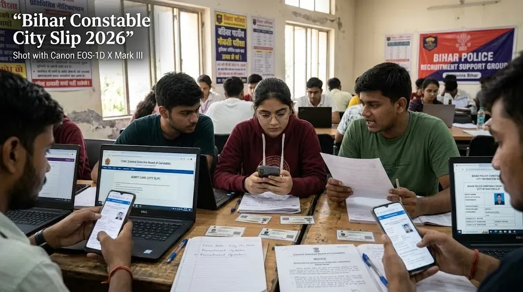Bihar Constable Exam City Slip 2026 Out; Admit Card Dates Announced