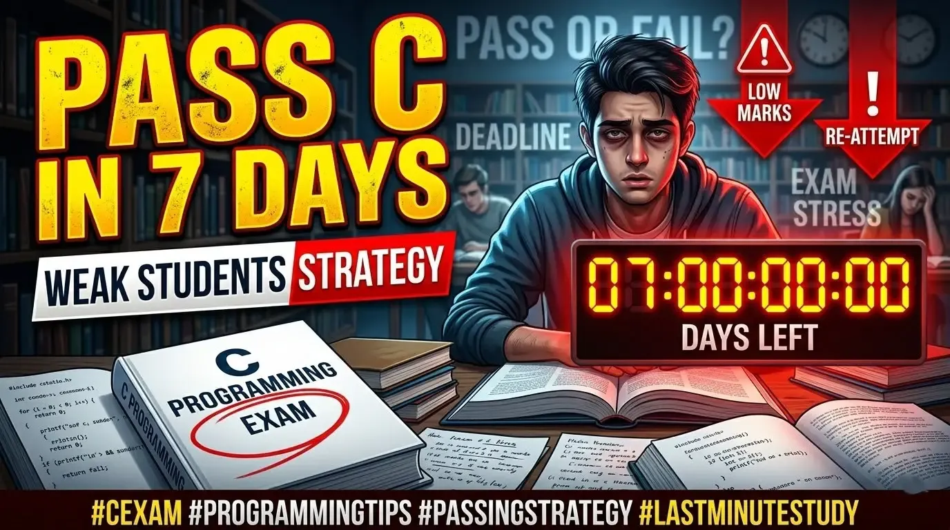 Pass C Programming in 7 Days: Strategy for Weak Students