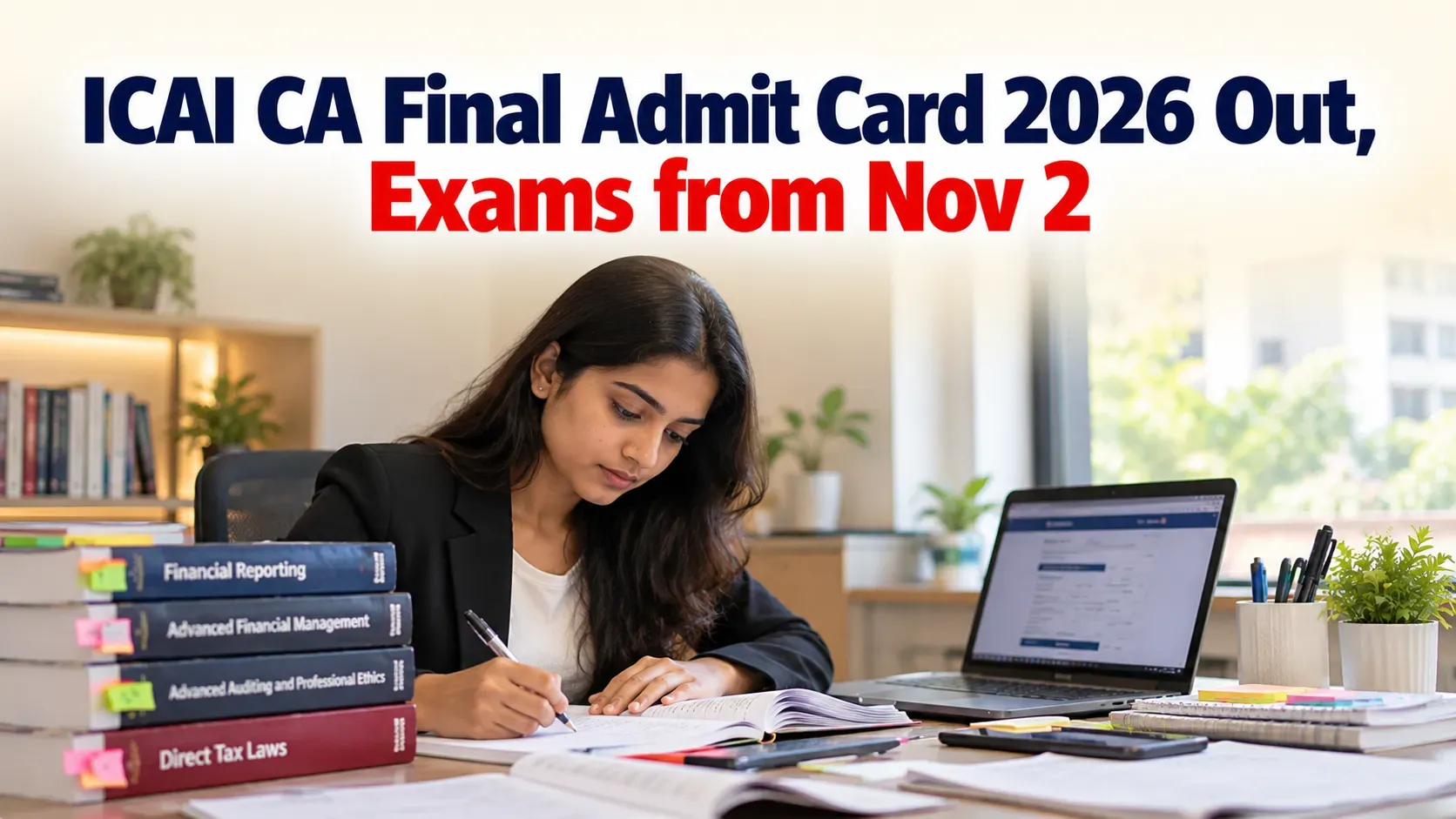 ICAI CA Final Exam 2026: Admit Card Out, Exams Begin November 2