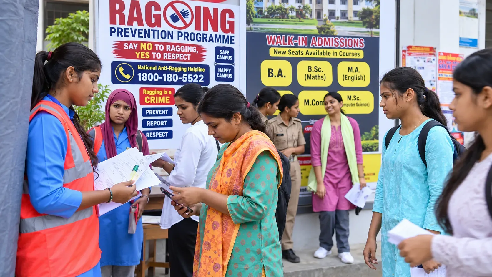 Candidates Brave Light Rain for UPSSSC PET 2026 in Gorakhpur