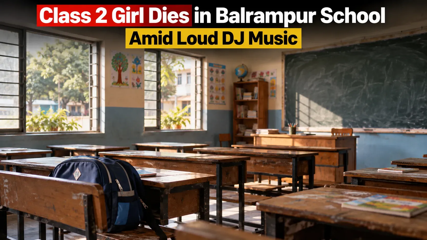 Young Student Collapses in Classroom as Loud Procession Passes Balrampur School