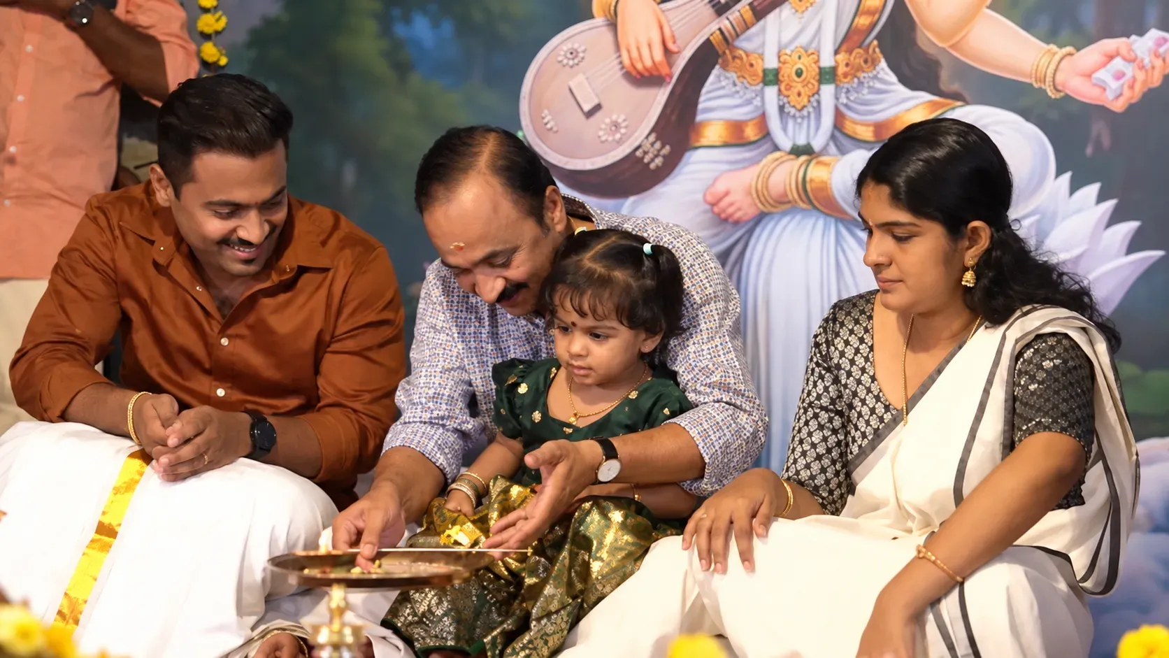 Chief Minister V.D. Satheesan Helps Young Children Begin Their Learning Journey Through Ezhuthiniruthu  
