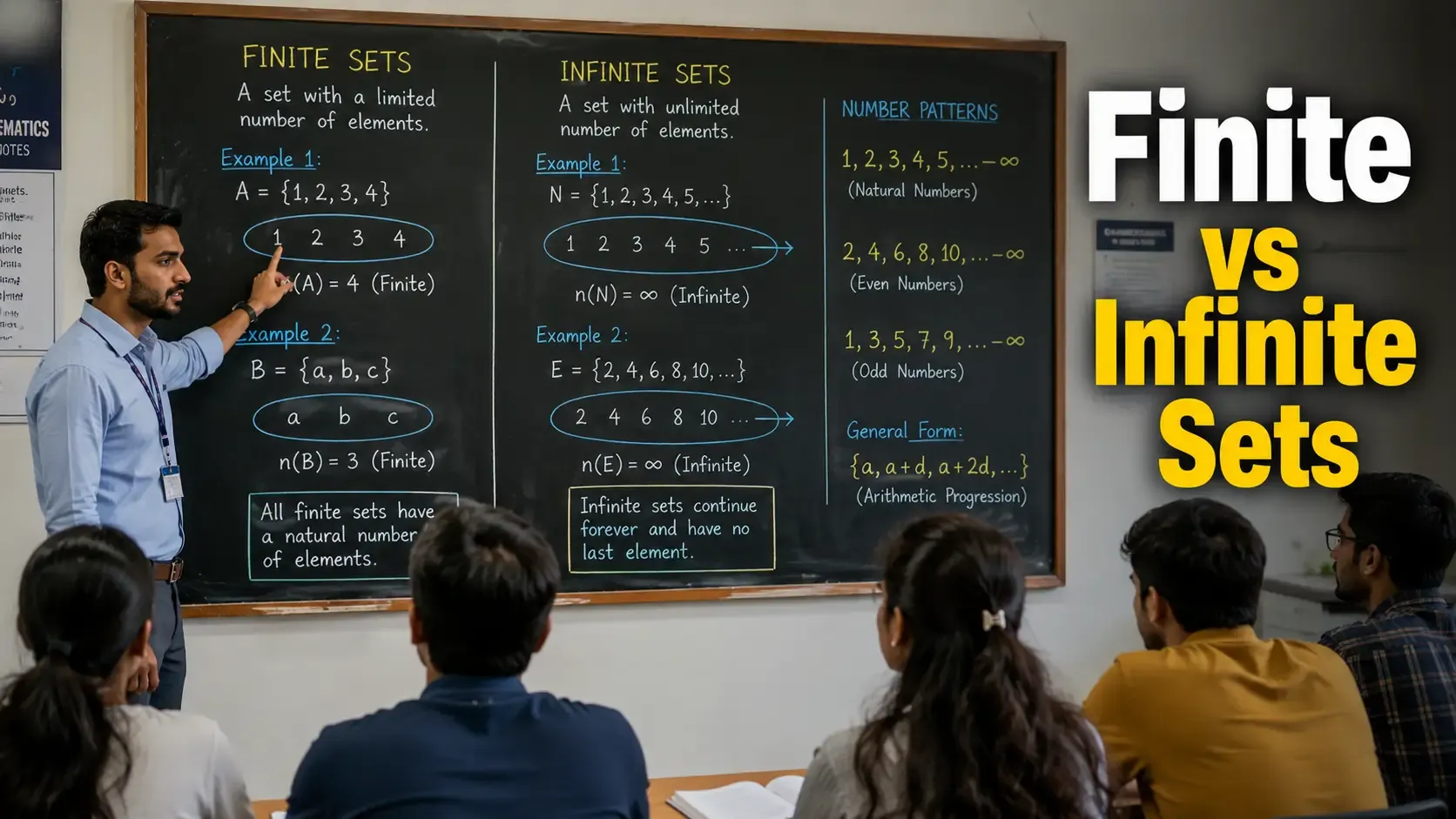  Which of the following sets are finite and which are infinite: 3 (i) The set of the natural numbers divisible by 2. (ii) The set of natural numbers less than 10. (iii) The set of lines passing through a point.
