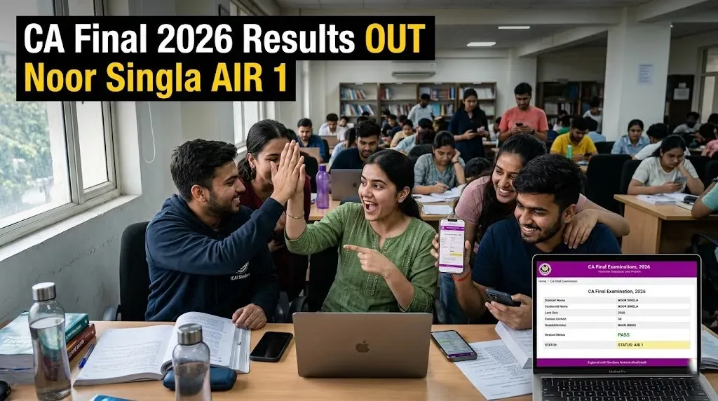 ICAI CA Final 2026 Results Declared; Noor Singla Tops Exam as Scorecards Go Live