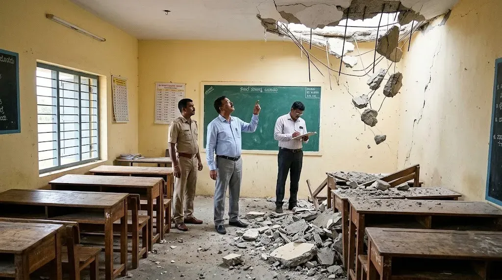 Karnataka School Roof Collapse Injures Students: Government Schools Ordered to Undergo Safety Audit