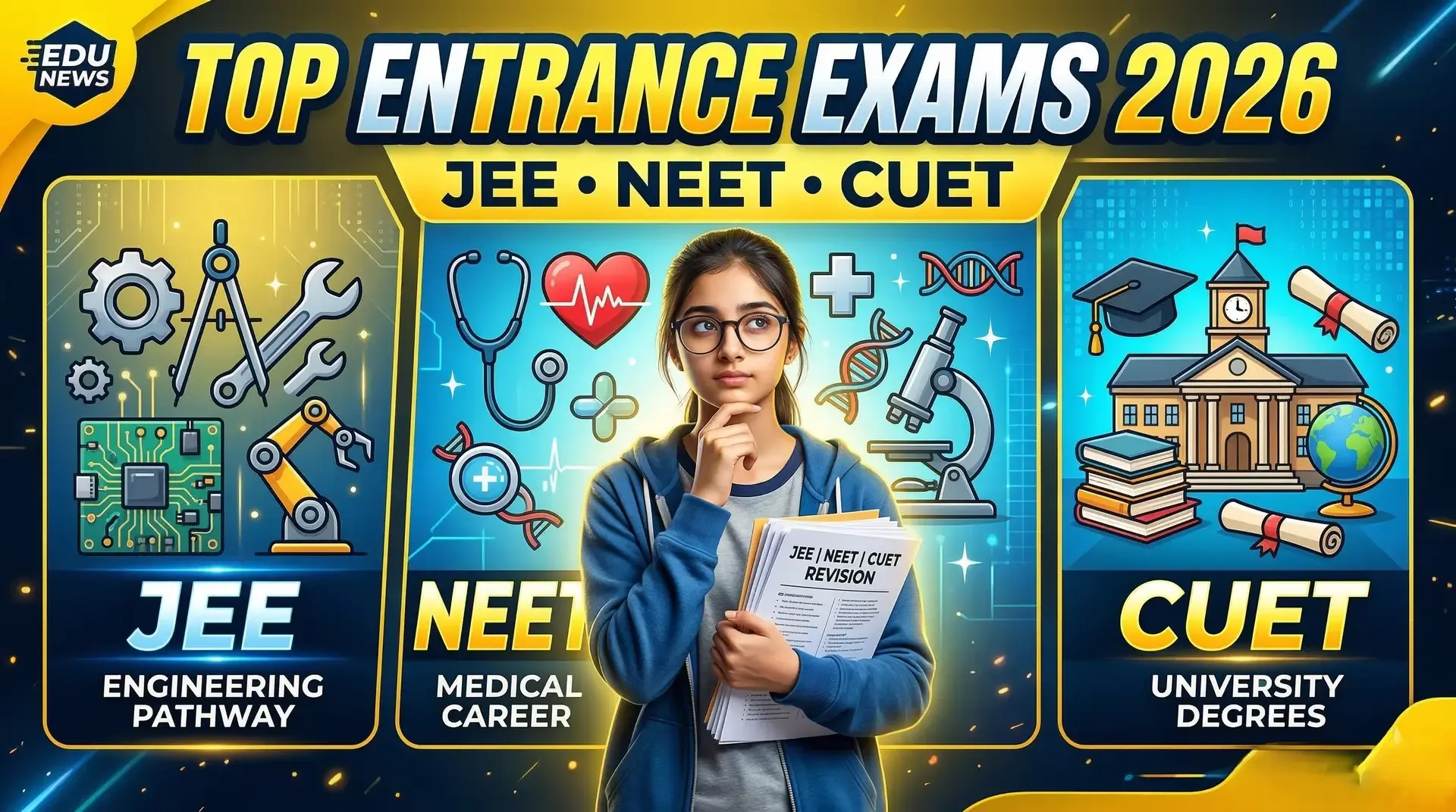 Top Entrance Exams for College Admission 2026: JEE, NEET, CUET and Other Key Tests Explained